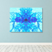 BLUE SMOKE - Fractal Art - Canvas Afdruk (Insitu (Houten vloer))