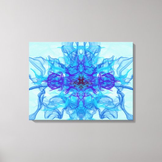 BLUE SMOKE - Fractal Art - Canvas Afdruk (Voorkant)