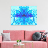 BLUE SMOKE - Fractal Art - Canvas Afdruk (Insitu (Woonkamer))