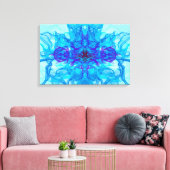 BLUE SMOKE - Fractal Art - Canvas Afdruk (Insitu (Woonkamer))