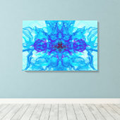 BLUE SMOKE - Fractal Art - Canvas Afdruk (Insitu (Houten vloer))