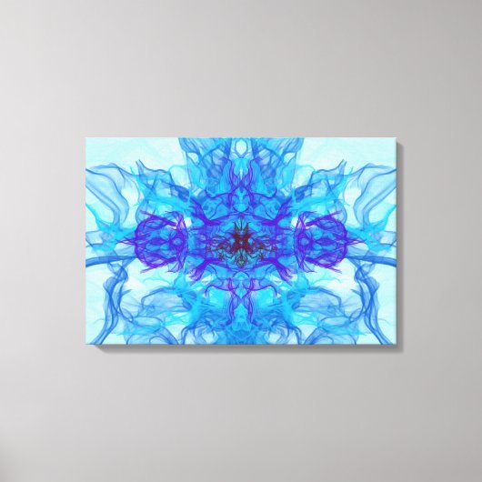 BLUE SMOKE - Fractal Art - Canvas Afdruk (Voorkant)
