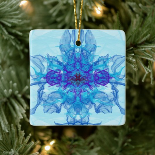 BLUE SMOKE - Fractal Art - Keramisch Ornament (Boom)