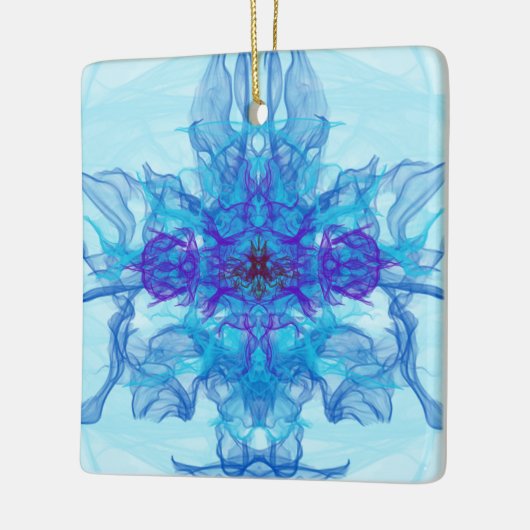 BLUE SMOKE - Fractal Art - Keramisch Ornament (Links)