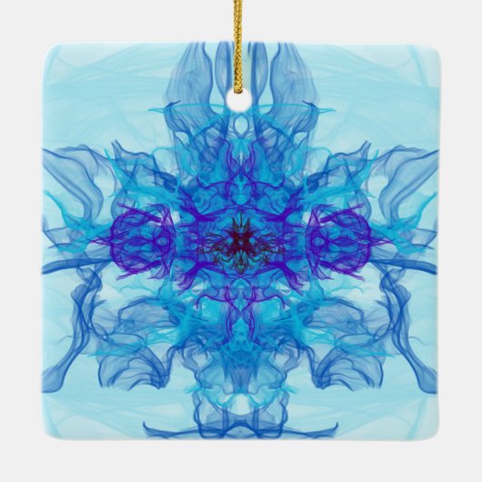 BLUE SMOKE - Fractal Art - Keramisch Ornament (Achterkant)