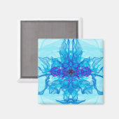 BLUE SMOKE - Fractal Art - Magneet (Voorkant / Achterkant)