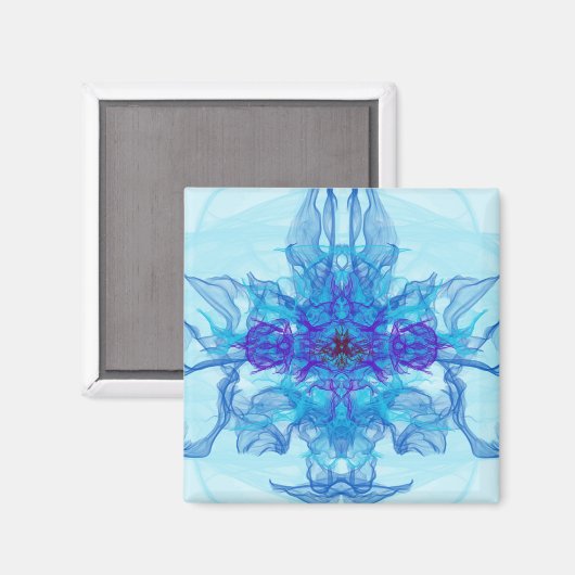 BLUE SMOKE - Fractal Art - Magneet (Voorkant / Achterkant)
