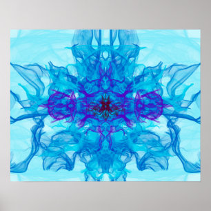 BLUE SMOKE - Fractal Art - Poster
