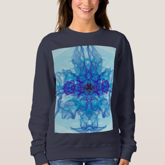 BLUE SMOKE - Fractal Art - Trui (Voorkant)