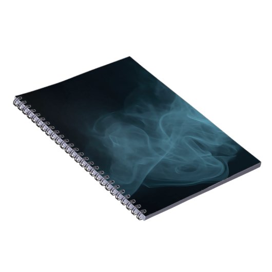 Blue Smoke on Black Abstract Art Notebook Notitieboek (Rechterzijde)