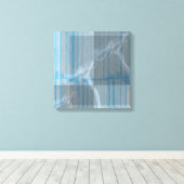 Blue Smoke & Stripes Canvas Art (Insitu (Houten vloer))