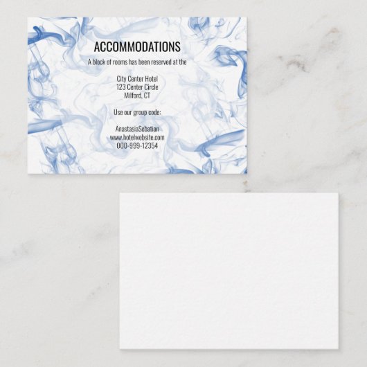 Blue Smokey Mist Accommodding Wedding Kaart (Voorkant / Achterkant)