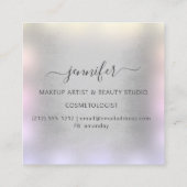 Blue Smoky Grey Ombre Professional Makeup Vierkante Visitekaartje (Achterkant)
