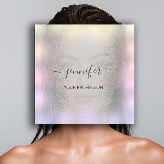 Blue Smoky Grey Ombre Professional Makeup Vierkante Visitekaartje