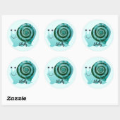 Blue Snagelticker Ronde Sticker (Vel)
