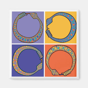 Blue Snake Ourboros Magneet