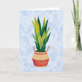 Blue Snake Plant Painted Bedankkaart