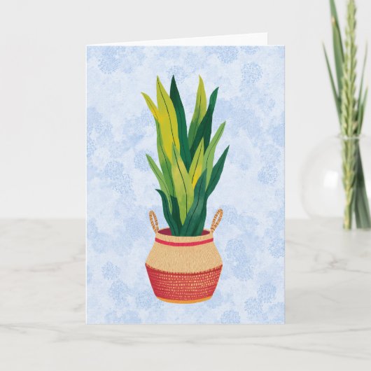 Blue Snake Plant Painted Bedankkaart (Voorkant)
