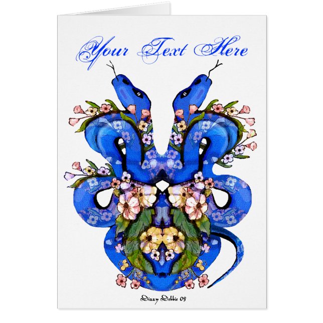 Blue Snake Tattoo Card (Voorkant)