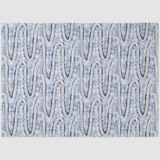 Blue Snake Tie Dye Traditionele patroonstijl Tissuepapier (Voorkant)