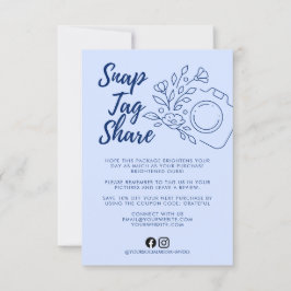 Blue Snap Tag Share  Business Thank You Card Bedankkaart