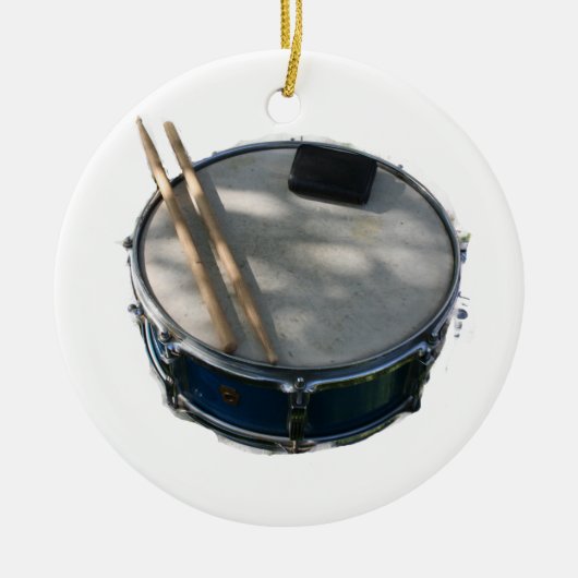 Blue Snare Drum Drumsticks en Muffler Keramisch Ornament (Voorkant)