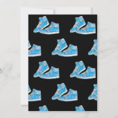 Blue Sneaker Ball Birthday Uitnodiging (Achterkant)