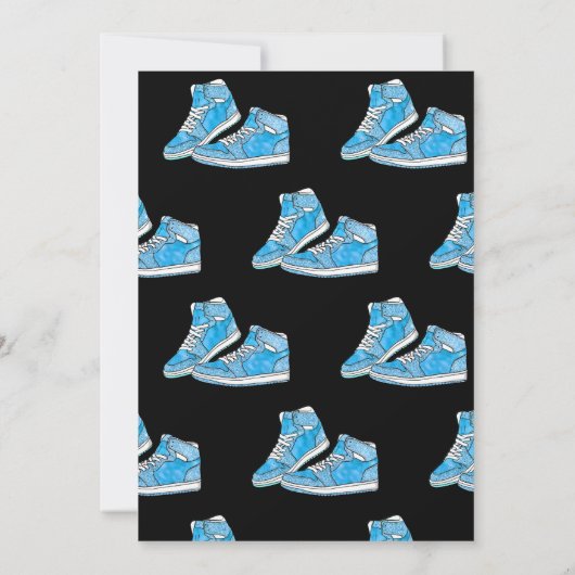 Blue Sneaker Ball Birthday Uitnodiging (Achterkant)