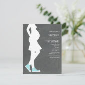 Blue Sneakers Baby Bump Baby shower Kaart (Staand voorkant)