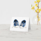 Blue Sneakers Baby shower bedankkaarten Kaart (Gele Bloem)