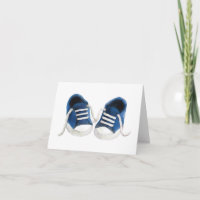 Blue Sneakers Baby shower bedankkaarten