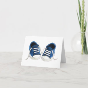 Blue Sneakers Baby shower bedankkaarten Kaart