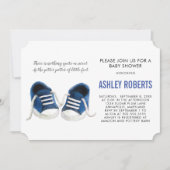 Blue Sneakers Baby shower Invitation, Baby Boy Kaart (Voorkant)