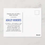 Blue Sneakers Baby shower Invitation Briefkaart (Achterkant)