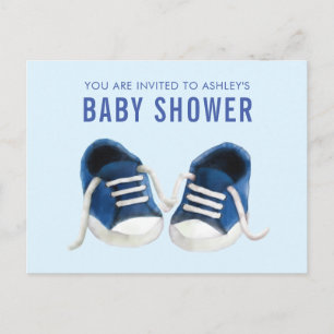 Blue Sneakers Baby shower Invitation Briefkaart