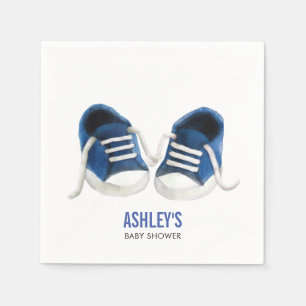 Blue Sneakers Baby shower Napkins, Boy Baby shower Servet