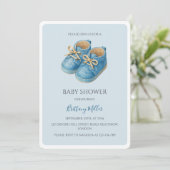 Blue Sneakers Baby Shower Sports Kaart (Staand voorkant)