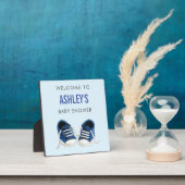 Blue Sneakers Baby shower Welcome Sign Plaque Fotoplaat (Insitu)