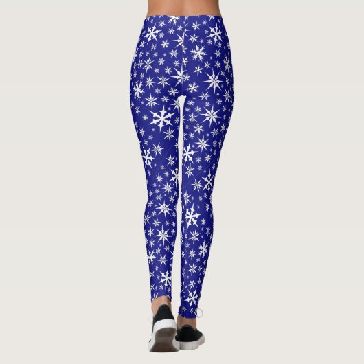Blue Sneeuwflakes All-over Print Leggings (Achterkant)