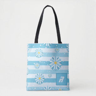 Blue Sneeuwvlok Daisies Shopping Tas