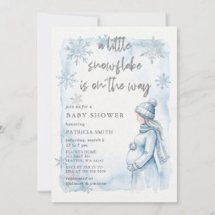 Blue Sneeuwvlok is op komst Winter Baby Shower Kaart