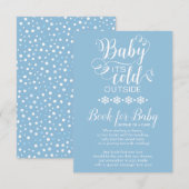 Blue Sneeuwvlokken Bring A Book for Baby Kaart (Voorkant / Achterkant)