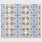 Blue Snow Bunny Rabbit kerstcadeautje Cadeaupapier (Vlak)