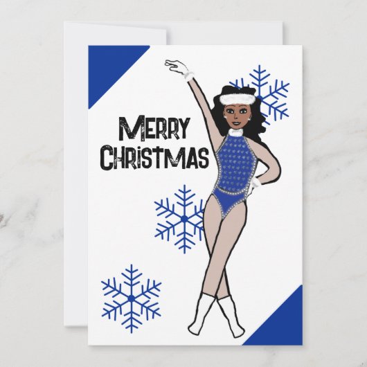 Blue Snow Dancer Holiday Card B Feestdagenkaart (Voorkant)