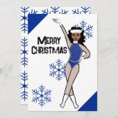Blue Snow Dancer Holiday Card B Feestdagenkaart (Voorkant / Achterkant)