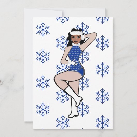 Blue Snow Dancer Holiday Card Feestdagenkaart (Voorkant)