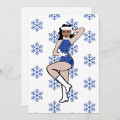 Blue Snow Dancer Holiday Card Feestdagenkaart (Voorkant / Achterkant)