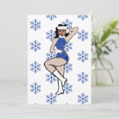 Blue Snow Dancer Holiday Card Feestdagenkaart (Staand voorkant)