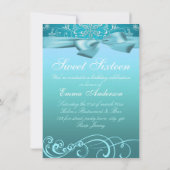 Blue Snow Flake & Bow Afbeelding Verjaardag Uitnod Kaart (Achterkant)