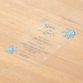 BLUE SNOW IN LOVE VRIJGEZELLENFEEST ACRYL UITNODIGINGEN (Laagn)